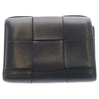Bottega Veneta Cassette Maxi Intrecciato Leather Wallet Trifold Black — view 2