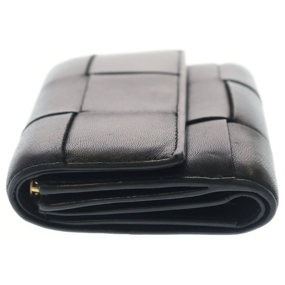 Bottega Veneta Cassette Maxi Intrecciato Leather Wallet Trifold Black — view 3