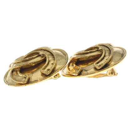 Chanel CC Logo Oval Earrings Gold — view 4