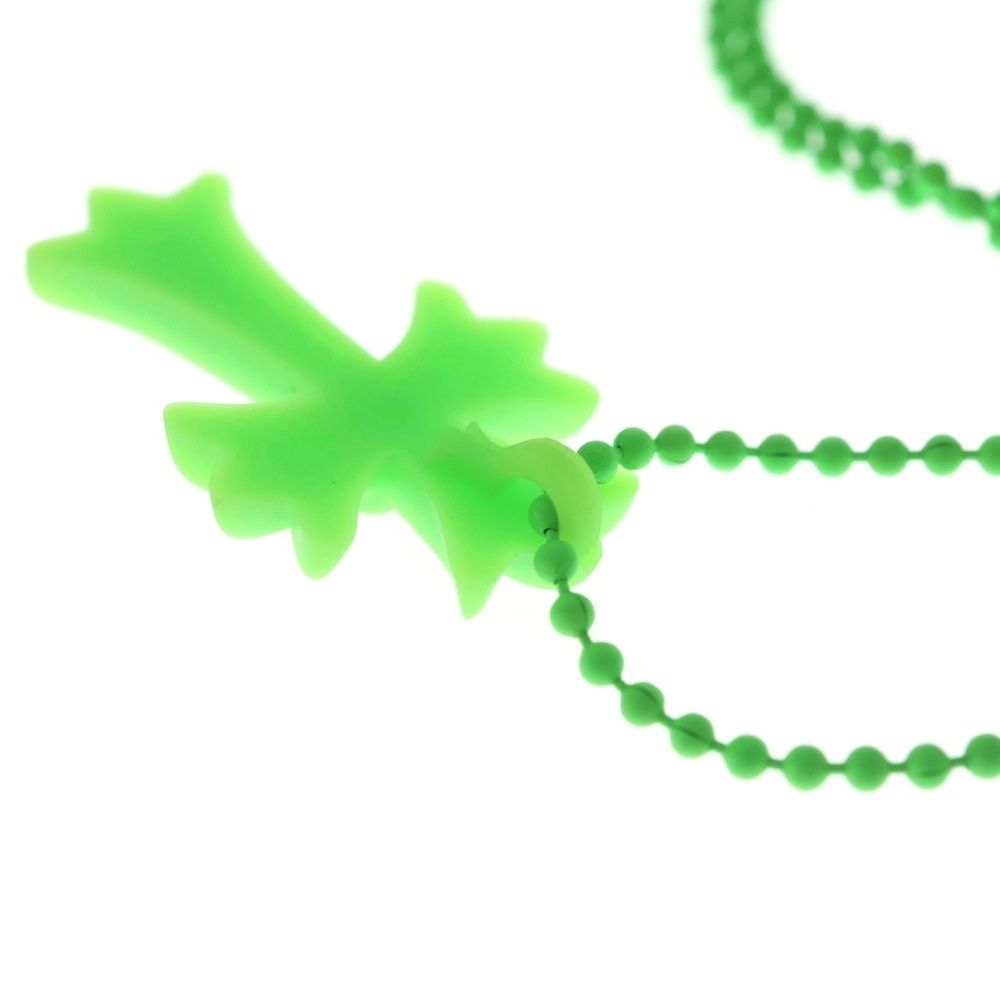Chrome Hearts Fno Rubber CH Crs Sml Small CH Cross Necklace Silicone Green — view 6