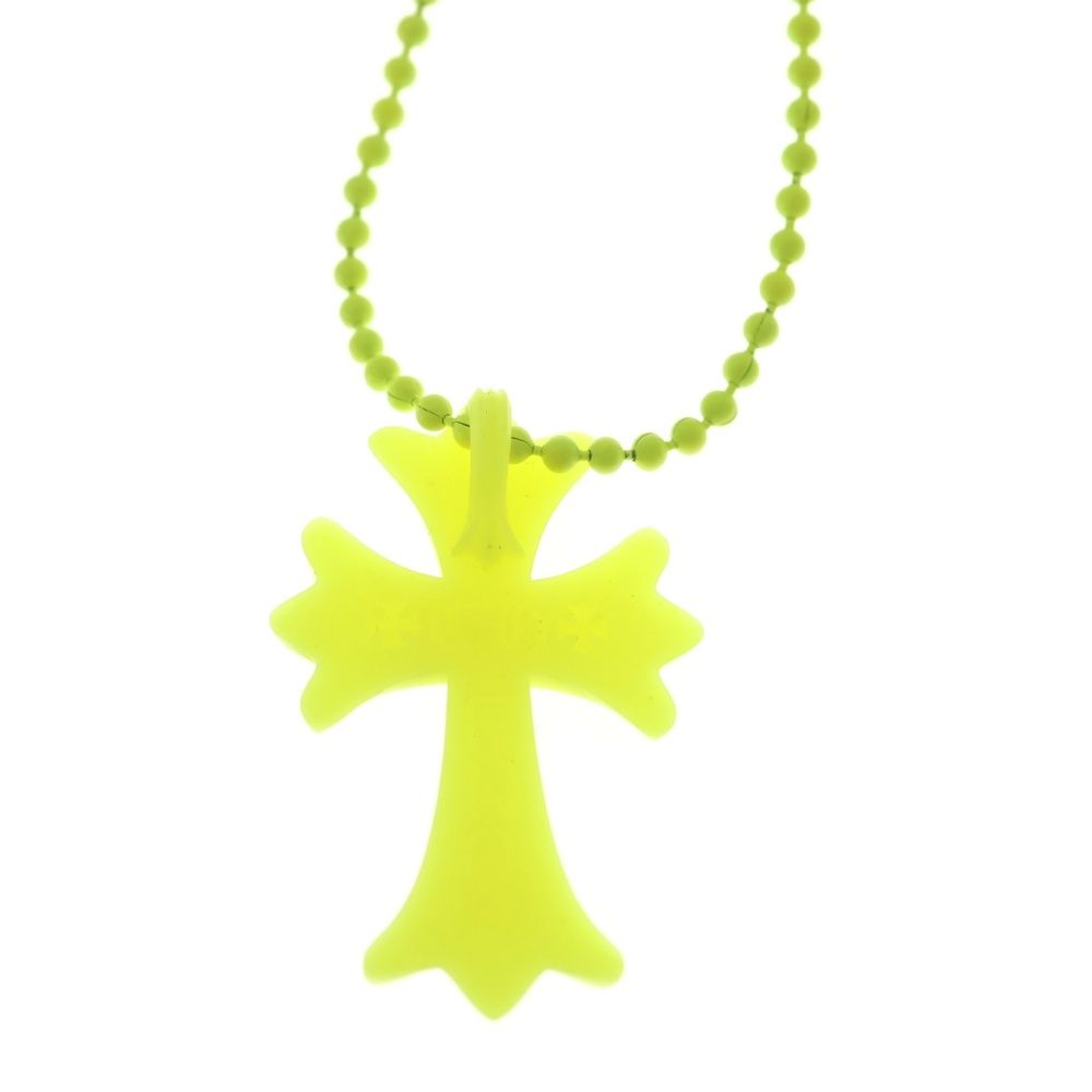 Chrome Hearts Fno Rubber CH Crs Sml Small CH Cross Necklace Silicone Yellow — view 4