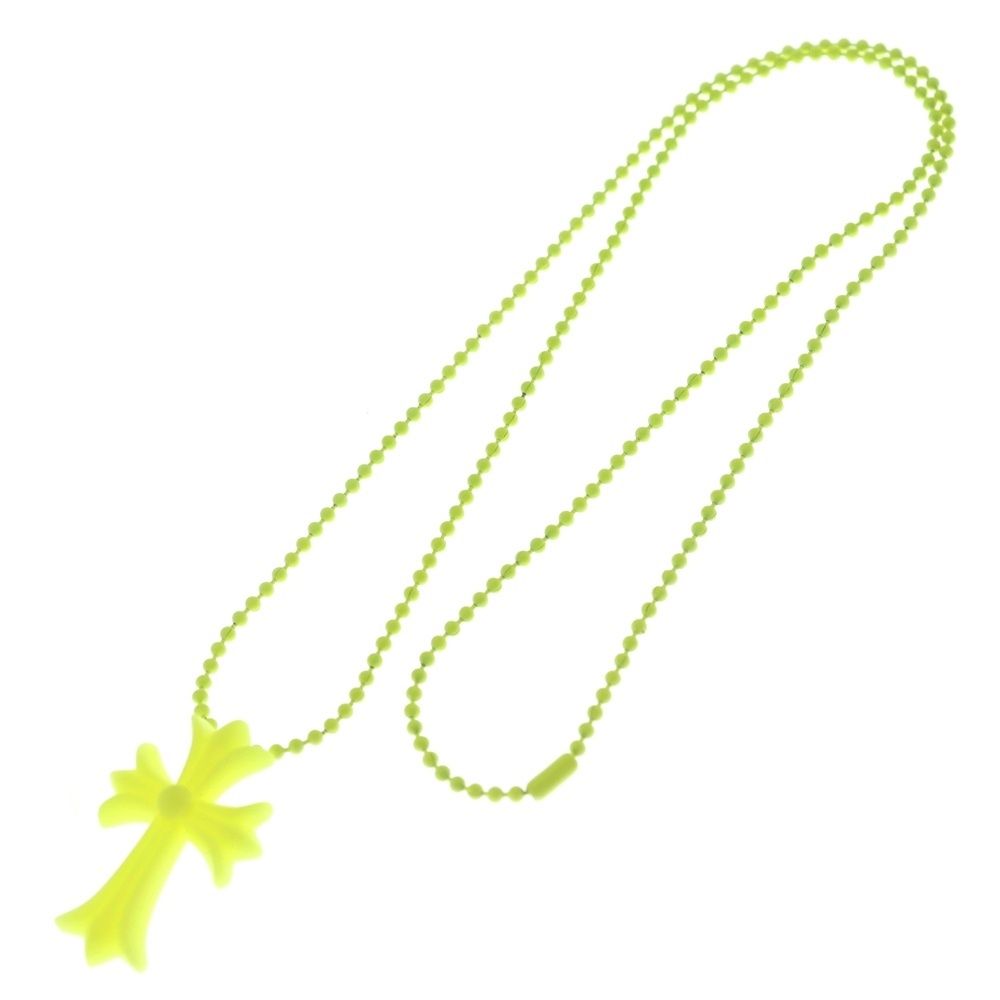 Chrome Hearts Fno Rubber CH Crs Sml Small CH Cross Necklace Silicone Yellow — view 2