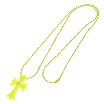 Chrome Hearts Fno Rubber CH Crs Sml Small CH Cross Necklace Silicone Yellow — view 2
