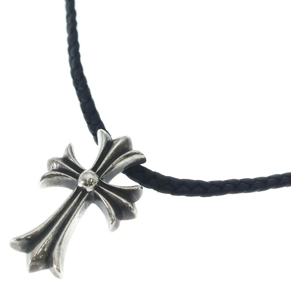 Chrome Hearts CH Crs Sml Small CH Cross BC Boro Chip Braid Necklace Silver