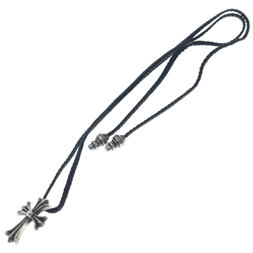 Chrome Hearts CH Crs Sml Small CH Cross BC Boro Chip Braid Necklace Silver — view 2
