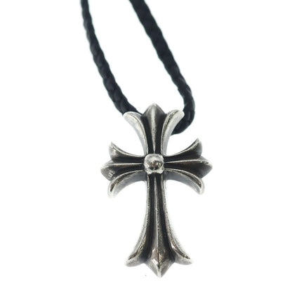 Chrome Hearts CH Crs Sml Small CH Cross BC Boro Chip Braid Necklace Silver — view 3