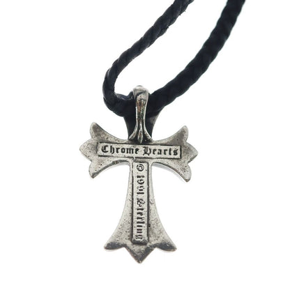 Chrome Hearts CH Crs Sml Small CH Cross BC Boro Chip Braid Necklace Silver — view 5