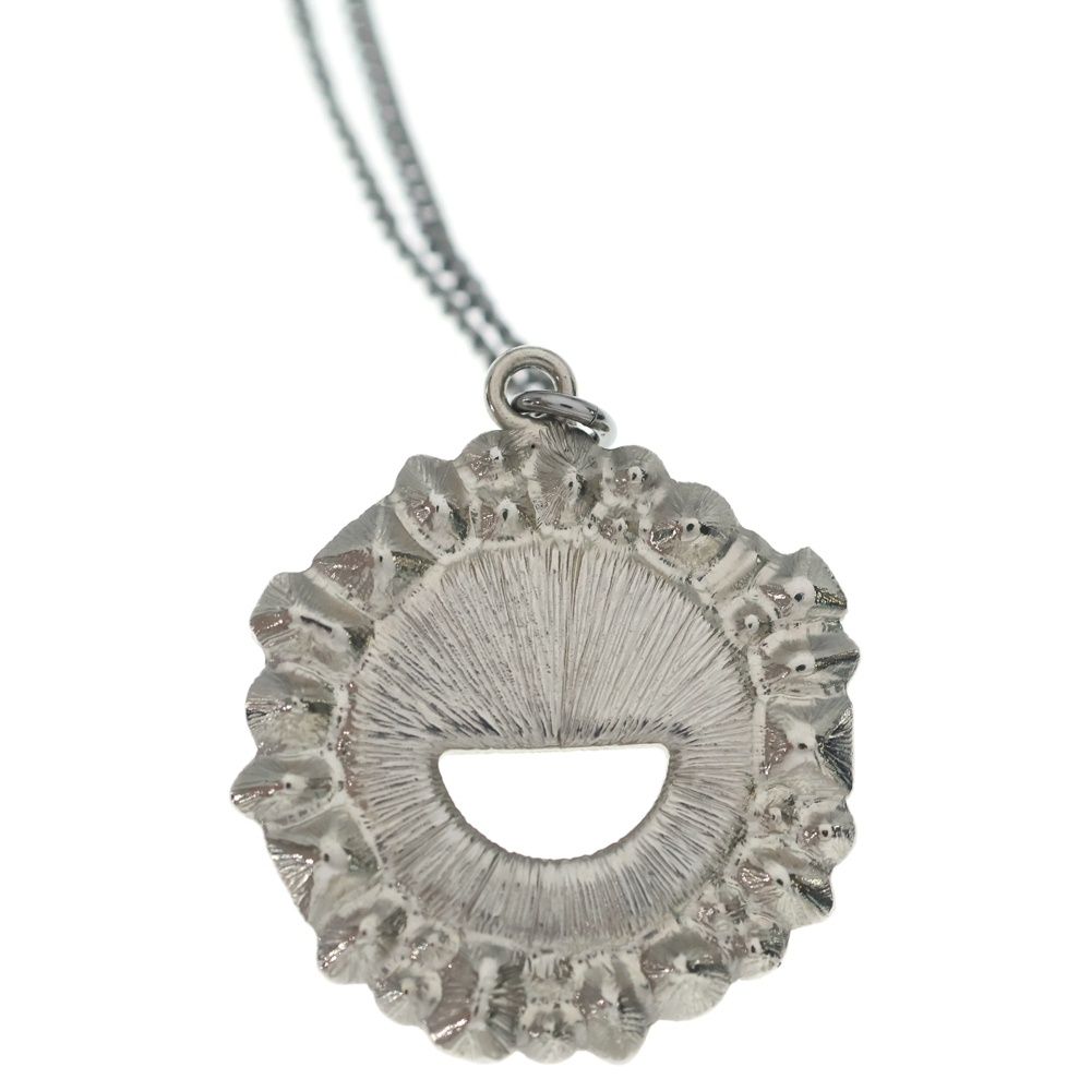 Chanel Smile Necklace Stone Pendant Chain Silver — view 5