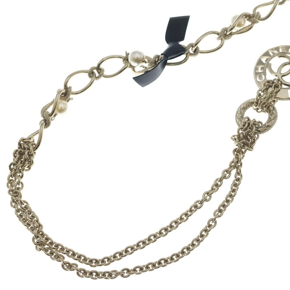 Chanel CC Logo Chain Necklace Pendant Gold