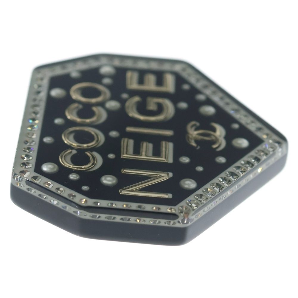 Chanel Coco Neige Brooch Pin Badge Black Silver — view 4