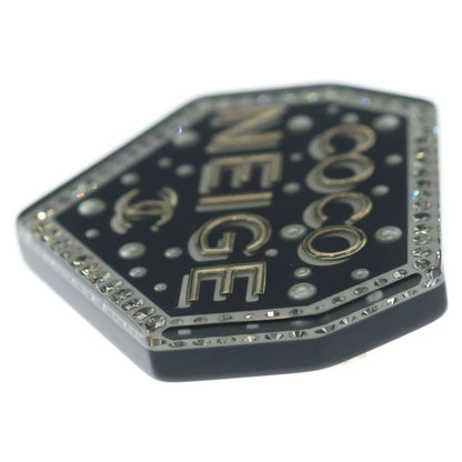Chanel Coco Neige Brooch Pin Badge Black Silver — view 3