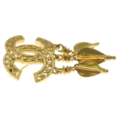 Chanel CC Logo Swing Pin Badge Brooch Gold — view 4