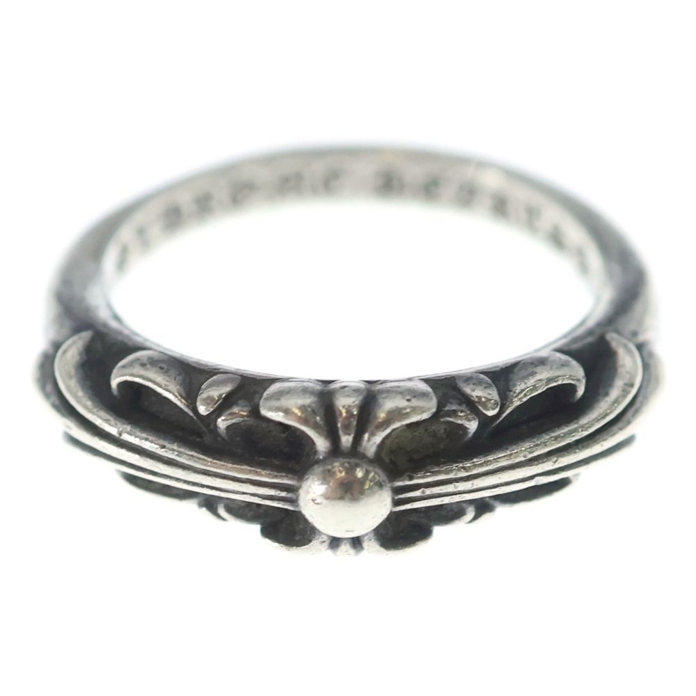 Chrome Hearts Baby Classic Floral Black Sling Silver Ring — view 4