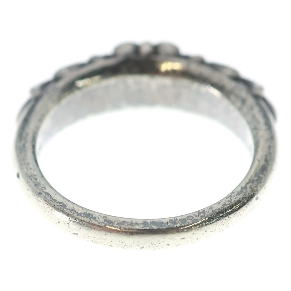 Chrome Hearts Baby Classic Floral Black Sling Silver Ring — view 2
