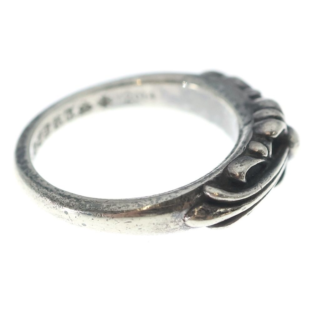 Chrome Hearts Baby Classic Floral Black Sling Silver Ring — view 3