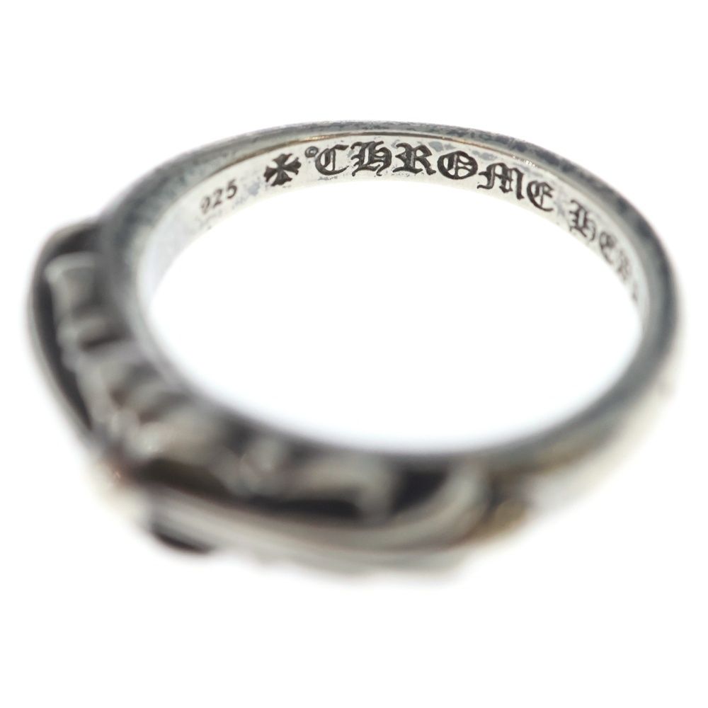 Chrome Hearts Baby Classic Floral Black Sling Silver Ring — view 5