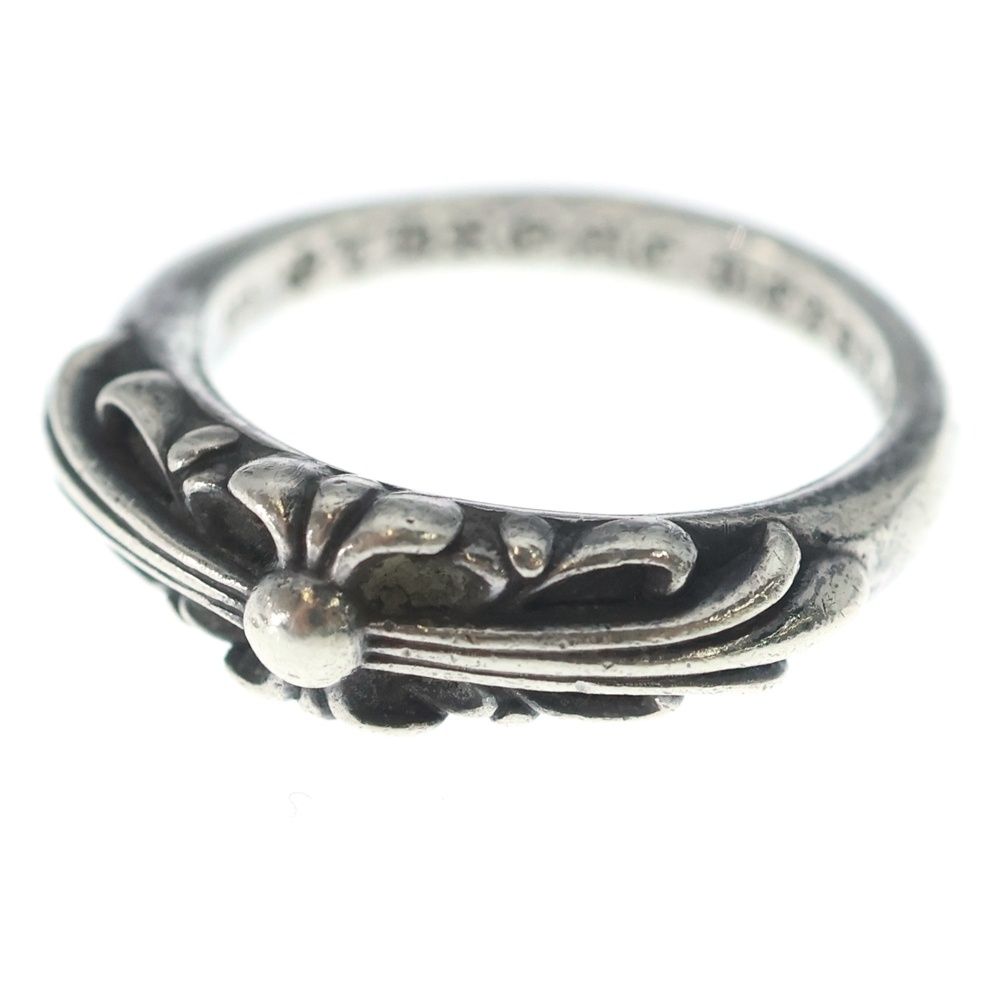 Chrome Hearts Baby Classic Floral Black Sling Silver Ring