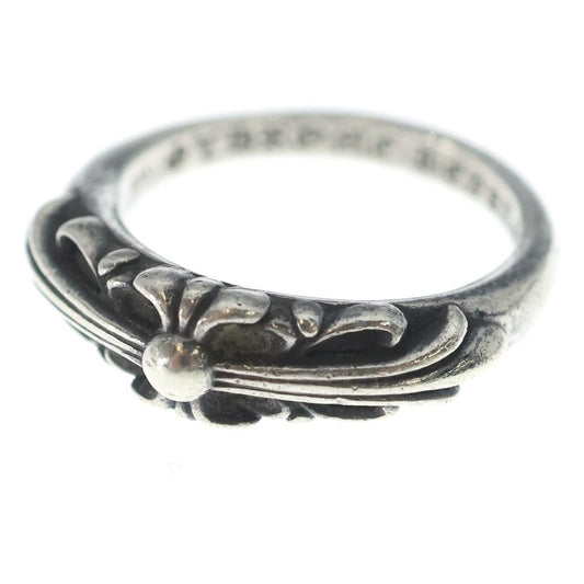Chrome Hearts Baby Classic Floral Black Sling Silver Ring