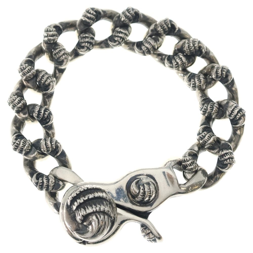 Chrome Hearts Crow Fncy Chn Lnk Fancy Link Clip Bracelet 12 Links Silver