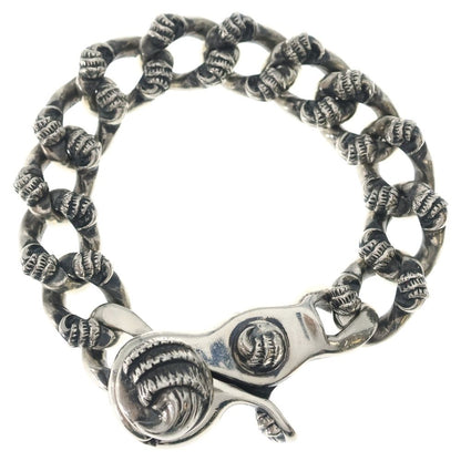 Chrome Hearts Crow Fncy Chn Lnk Fancy Link Clip Bracelet 12 Links Silver