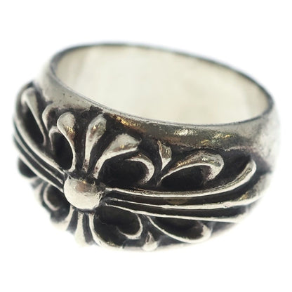 Chrome Hearts Flrl Crs Floral Cross Ring Silver