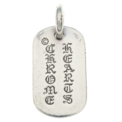 Chrome Hearts D Tag Sml Small Dog Tag Cemetery en Gray Gold Necklace Top Silver — view 2