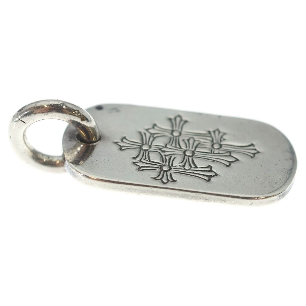 Chrome Hearts D Tag Sml Small Dog Tag Cemetery en Gray Gold Necklace Top Silver — view 4