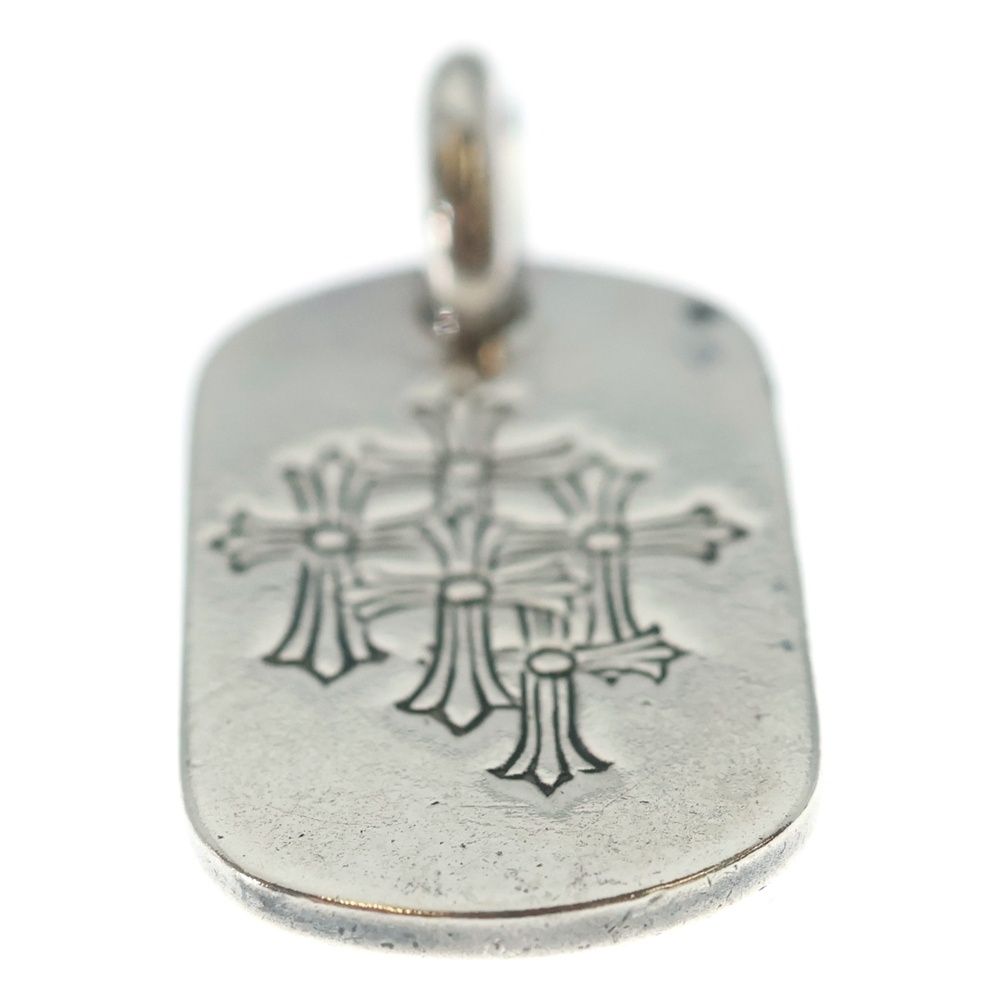 Chrome Hearts D Tag Sml Small Dog Tag Cemetery en Gray Gold Necklace Top Silver — view 5