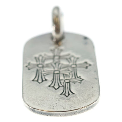 Chrome Hearts D Tag Sml Small Dog Tag Cemetery en Gray Gold Necklace Top Silver — view 5