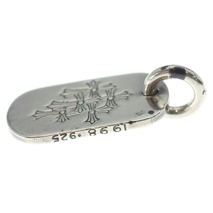 Chrome Hearts D Tag Sml Small Dog Tag Cemetery en Gray Gold Necklace Top Silver — view 3