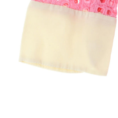 Gucci Silk One Peace Pearl Boudin Lace Dress Pink — view 4