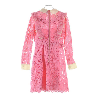 Gucci Silk One Peace Pearl Boudin Lace Dress Pink — view 2