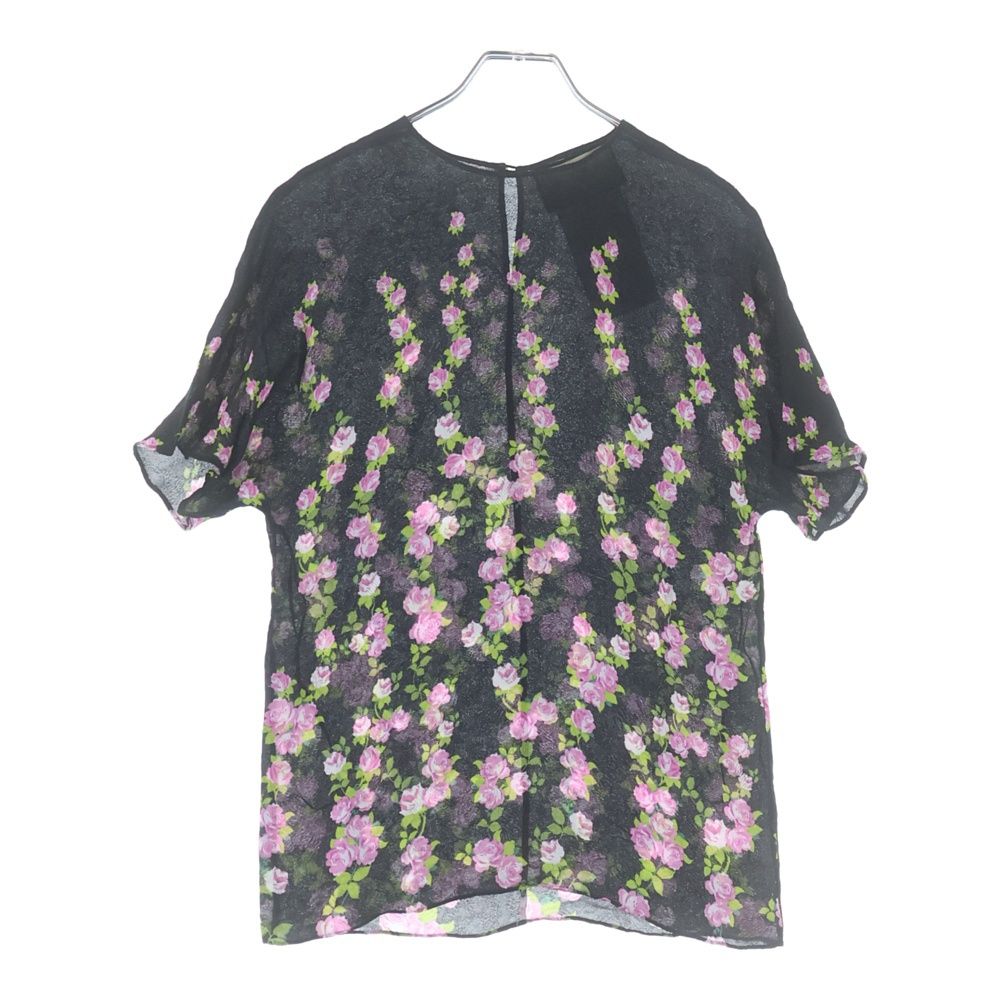 Gucci Climbing Floral Blouse Short Sleeve Black