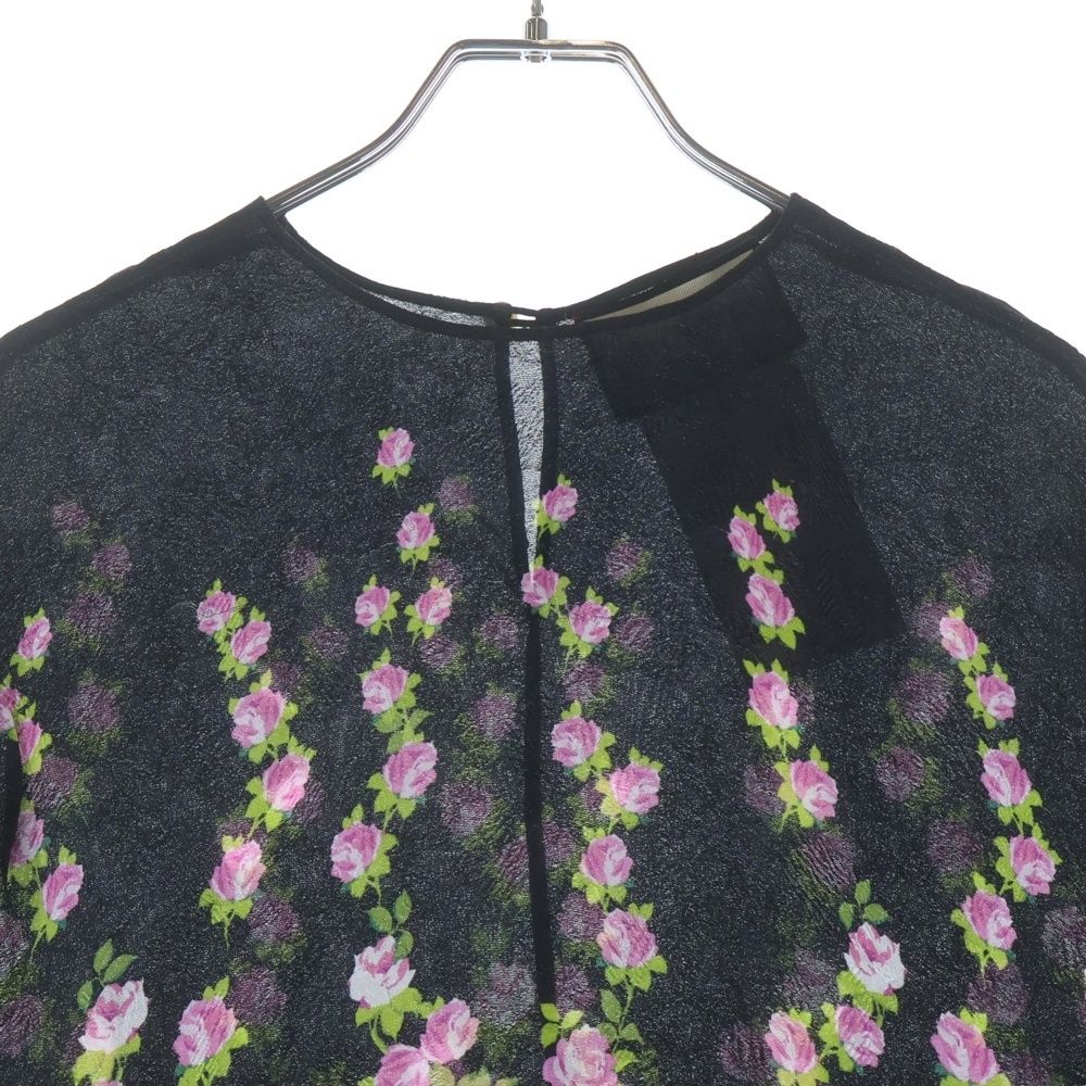 Gucci Climbing Floral Blouse Short Sleeve Black — view 3