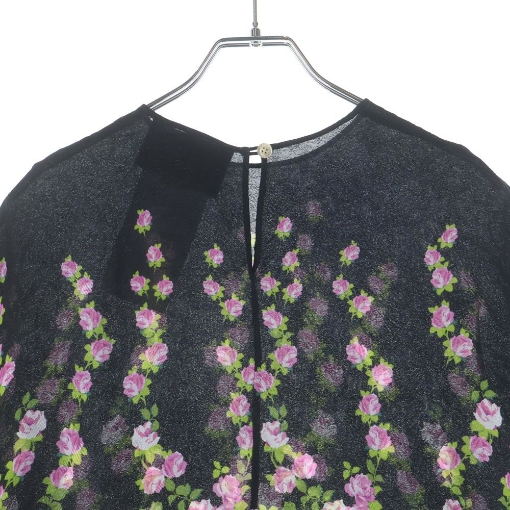 Gucci Climbing Floral Blouse Short Sleeve Black — view 4