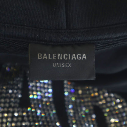 Balenciaga Line Stone Logo Sweatshirt Pullover Hoodie Black — view 6