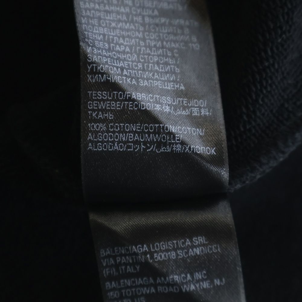 Balenciaga Line Stone Logo Sweatshirt Pullover Hoodie Black — view 7