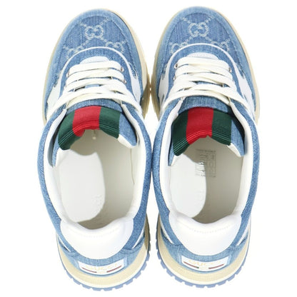 Gucci GG Denim Lace Up Sneakers Indigo — view 4