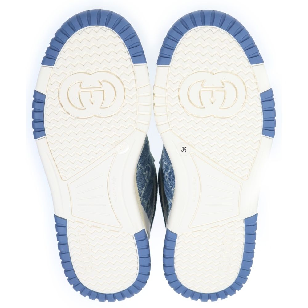 Gucci GG Denim Lace Up Sneakers Indigo — view 5