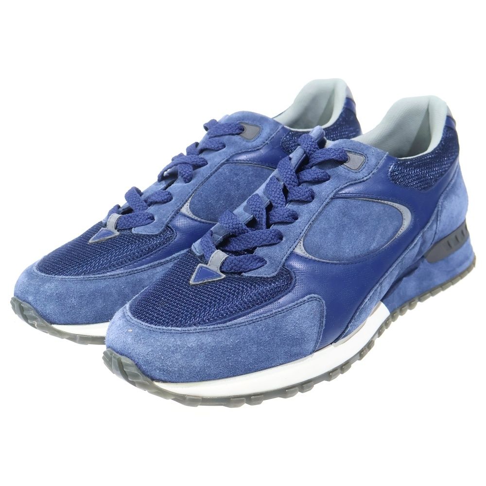 Louis Vuitton Run Away Line Sneakers Damier Low Cut Shoes Blue — view 2