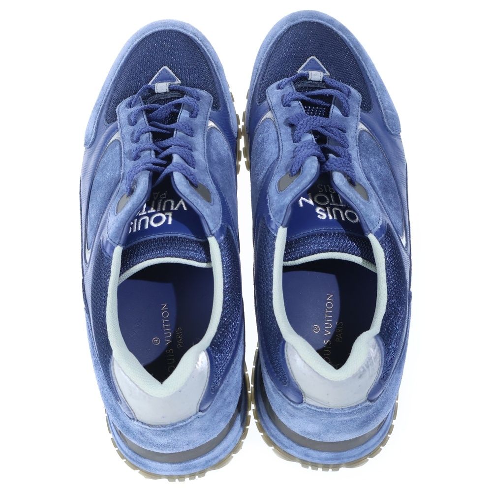 Louis Vuitton Run Away Line Sneakers Damier Low Cut Shoes Blue — view 4