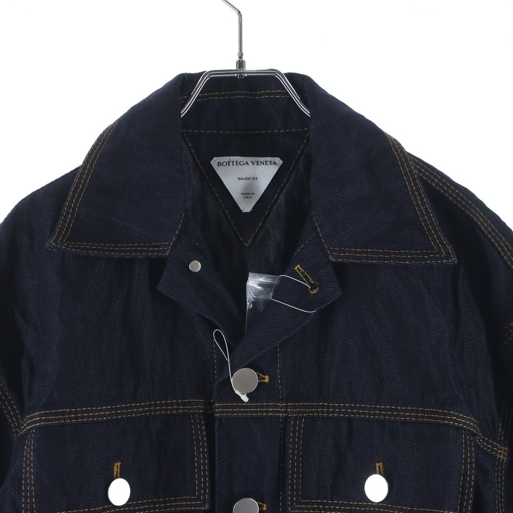 Bottega Veneta Cinched Denim Jacket Indigo — view 3