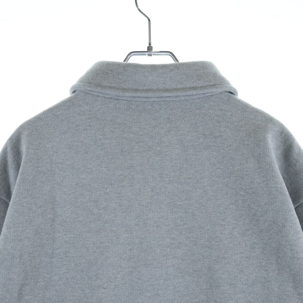 Miu Miu Poplin Layered Cropped Sweatshirt Gray Cotton — view 4