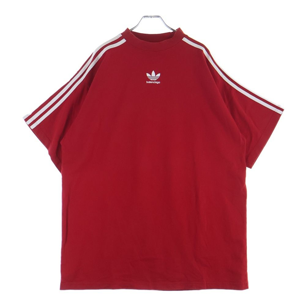 Balenciaga Adidas Front Logo Crew Neck Short Sleeve T-Shirt Red