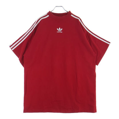 Balenciaga Adidas Front Logo Crew Neck Short Sleeve T-Shirt Red