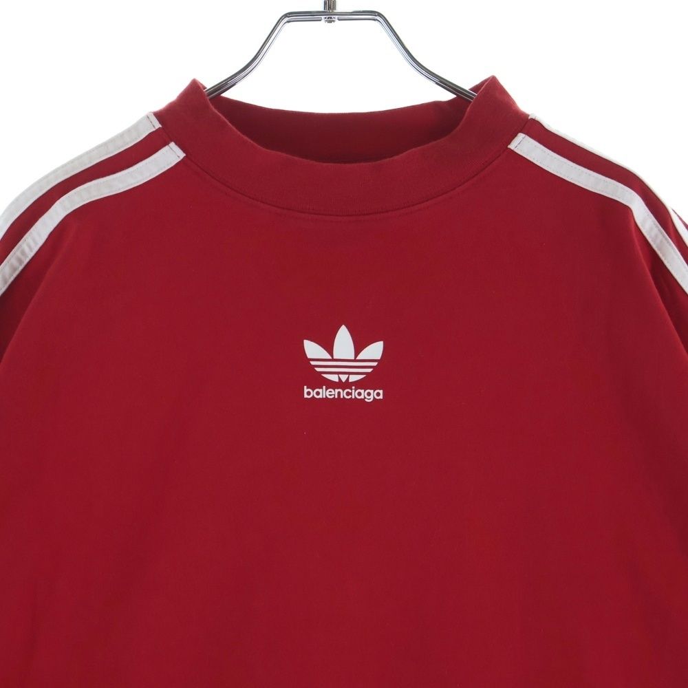 Balenciaga Adidas Front Logo Crew Neck Short Sleeve T-Shirt Red — view 3