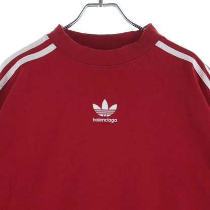 Balenciaga Adidas Front Logo Crew Neck Short Sleeve T-Shirt Red — view 3