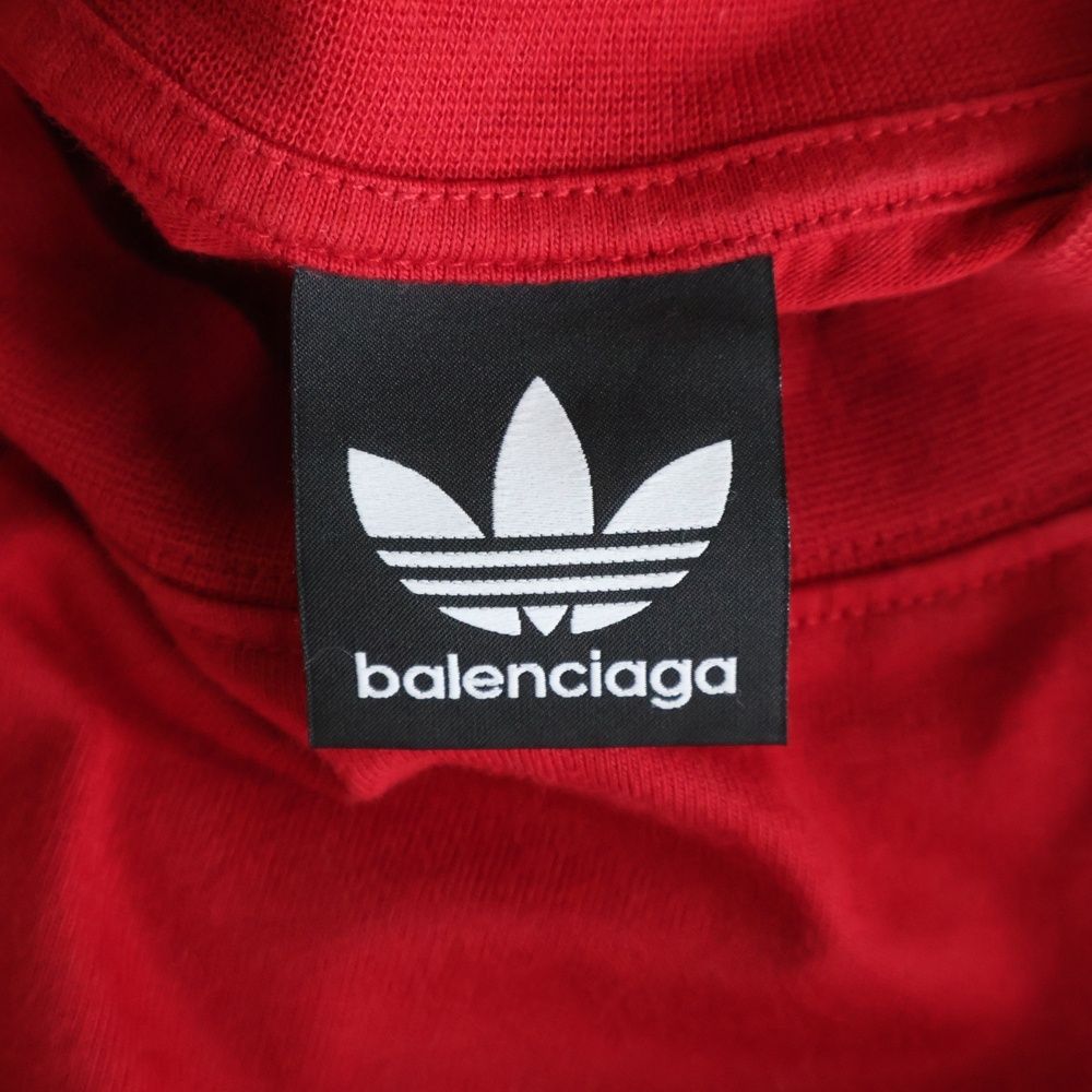 Balenciaga Adidas Front Logo Crew Neck Short Sleeve T-Shirt Red — view 6