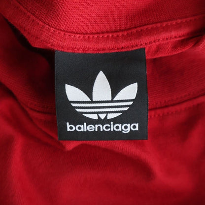 Balenciaga Adidas Front Logo Crew Neck Short Sleeve T-Shirt Red — view 6