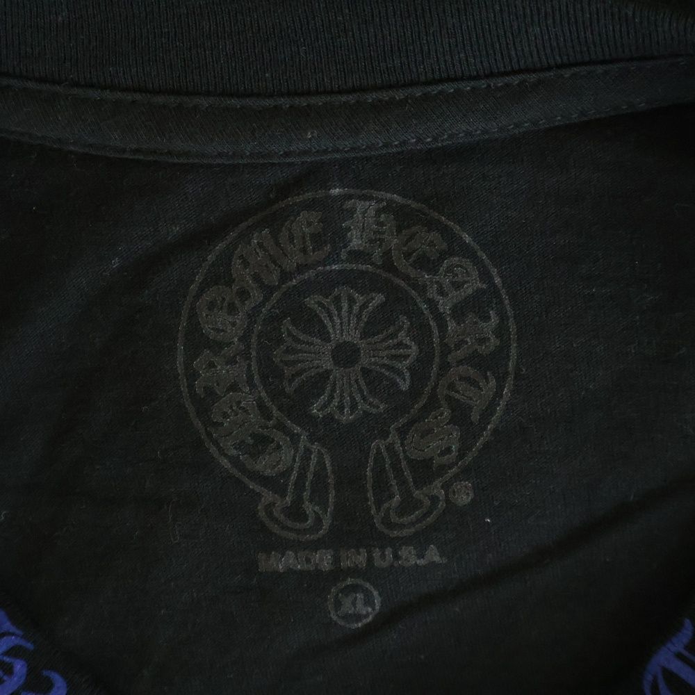 Chrome Hearts CH L S T-Shirt Neck Logo Long Sleeve Long T Black Blue — view 7